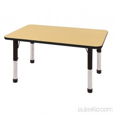 ECR4Kids 30in x 48in Rectangle Everyday T-Mold Adjustable Activity Table Maple/Black/Sand - Toddler Swivel 565352681